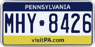 PA license plate MHY8426