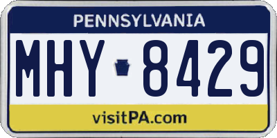 PA license plate MHY8429