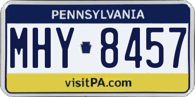 PA license plate MHY8457
