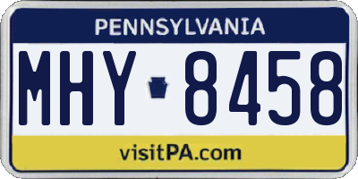 PA license plate MHY8458