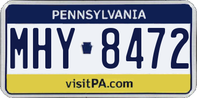 PA license plate MHY8472