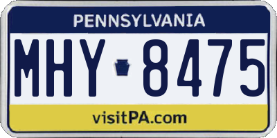 PA license plate MHY8475