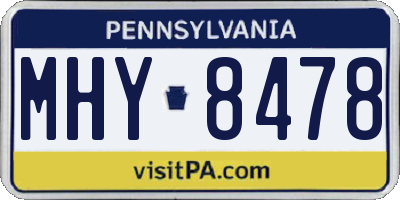 PA license plate MHY8478