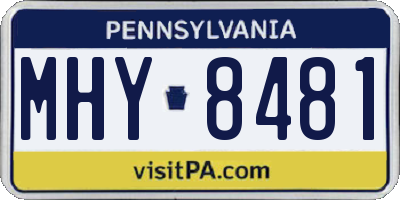 PA license plate MHY8481