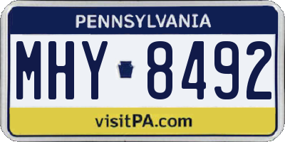 PA license plate MHY8492
