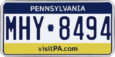 PA license plate MHY8494