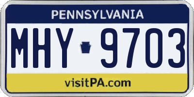 PA license plate MHY9703