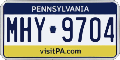 PA license plate MHY9704
