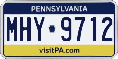 PA license plate MHY9712