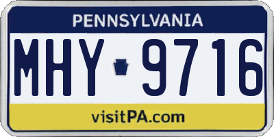 PA license plate MHY9716