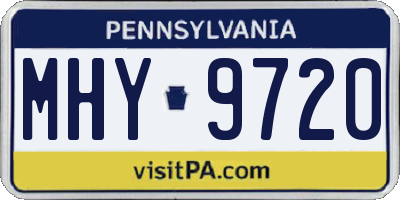 PA license plate MHY9720