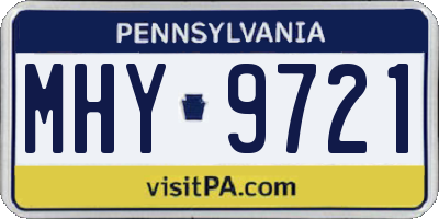 PA license plate MHY9721