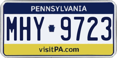 PA license plate MHY9723