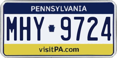 PA license plate MHY9724
