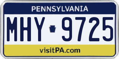 PA license plate MHY9725
