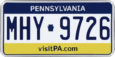 PA license plate MHY9726