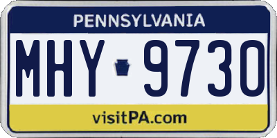 PA license plate MHY9730