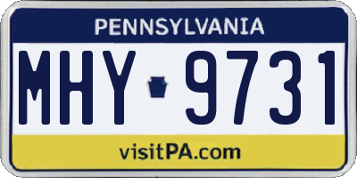 PA license plate MHY9731
