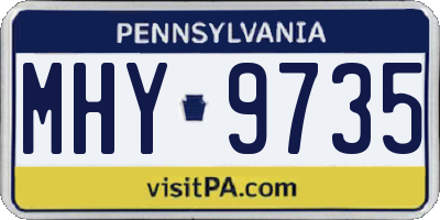 PA license plate MHY9735