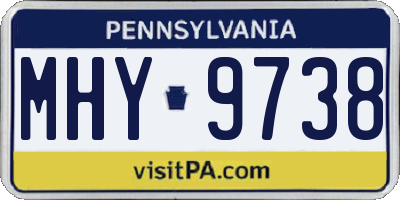 PA license plate MHY9738