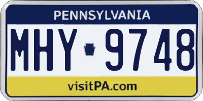 PA license plate MHY9748