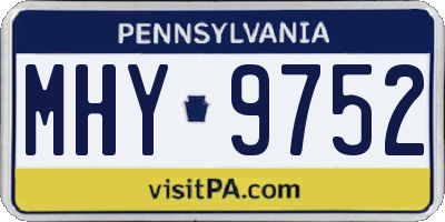 PA license plate MHY9752