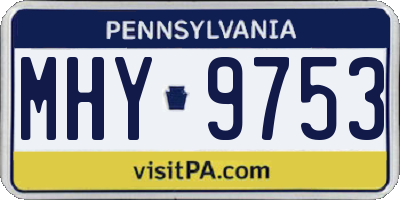 PA license plate MHY9753