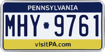 PA license plate MHY9761