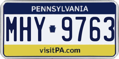 PA license plate MHY9763