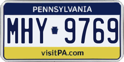 PA license plate MHY9769
