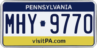 PA license plate MHY9770