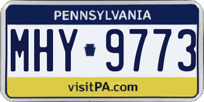 PA license plate MHY9773