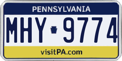PA license plate MHY9774