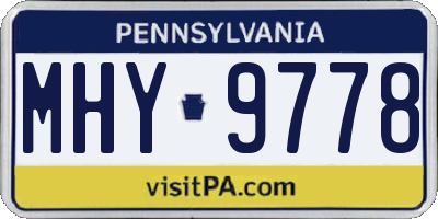 PA license plate MHY9778