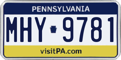 PA license plate MHY9781