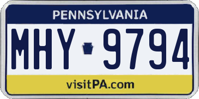 PA license plate MHY9794