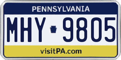 PA license plate MHY9805