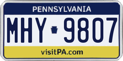 PA license plate MHY9807