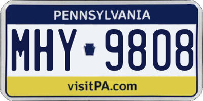 PA license plate MHY9808