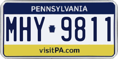 PA license plate MHY9811