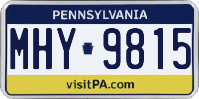 PA license plate MHY9815