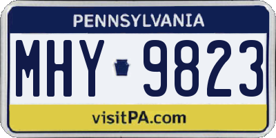 PA license plate MHY9823
