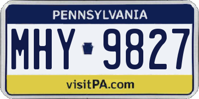 PA license plate MHY9827