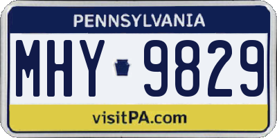 PA license plate MHY9829