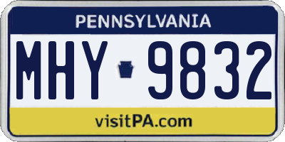 PA license plate MHY9832