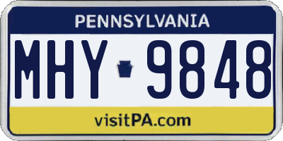 PA license plate MHY9848