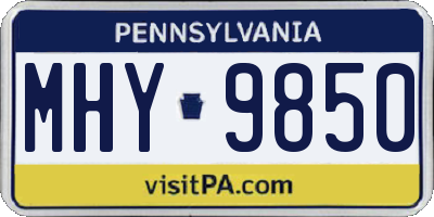 PA license plate MHY9850
