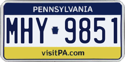 PA license plate MHY9851