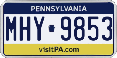 PA license plate MHY9853