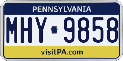 PA license plate MHY9858